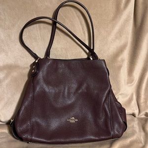 Coach Edie Bag in Plum w/gold hardware